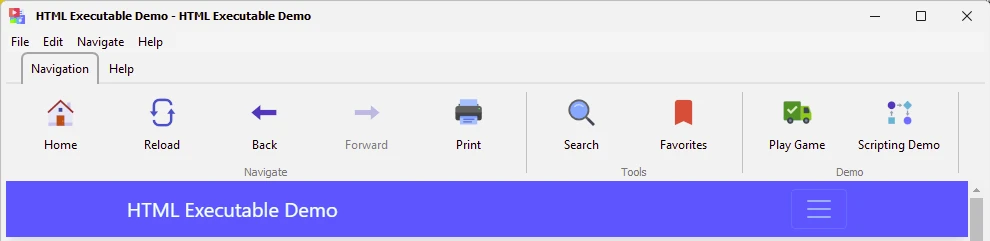barre de navigation ebook