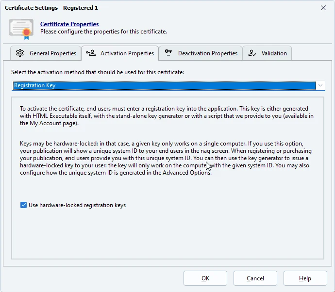 clés de verrouillage du matériel